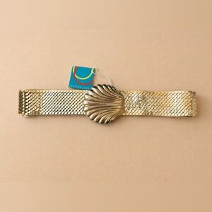 SOLD Vintage 90s Gold Seashell Stretch Belt – Leather Shop